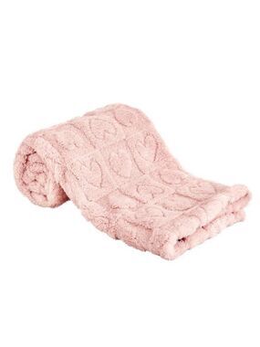 Baby Blanket Fleece Heart Checkered Soft Cozy Newborn Toddler Girls Boys Pink